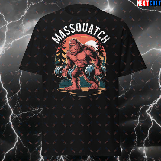 Massquatch Bigfoot Gym T-Shirt - Funny Sasquatch Workout Tee for Lifters, Bodybuilding & Fitness Meme Lovers T-shirts Bodybuilding Fitness Gym Pump Cover Workout Next Cult Brand