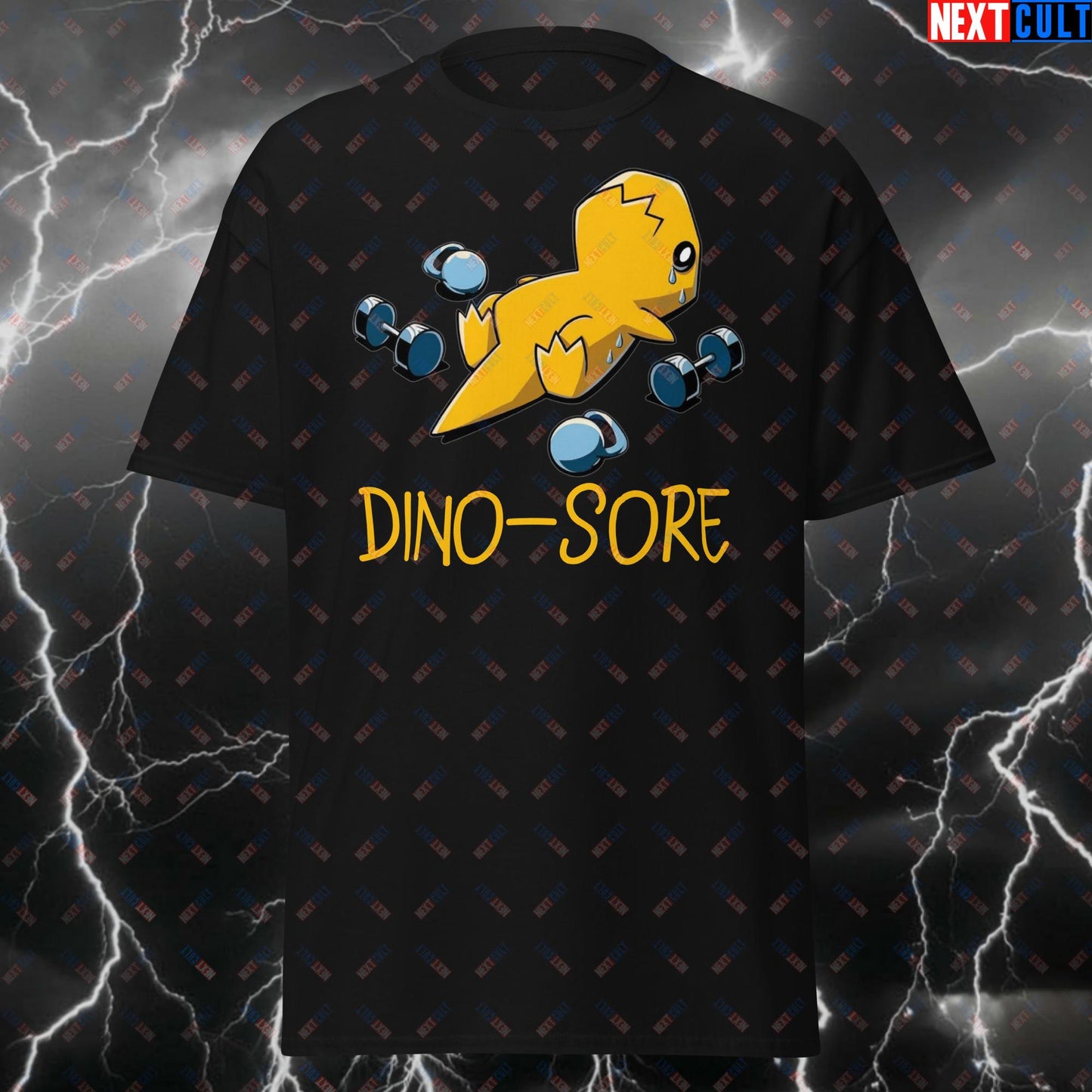 Funny Dino-Sore Gym T-Shirt - Dinosaur Workout Tee for Lifters, Fitness Meme Shirt for Sore Muscles & Gym Bros T-shirts Bodybuilding Fitness Gym Powerlifting Pump Cover Workout Next Cult Brand