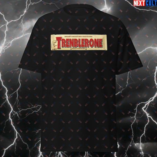 Trenblerone Chocolate Gains Funny Gym Meme T-Shirt – Not Natty Pump Cover Tee for Bodybuilding & Powerlifting Lifters T-shirts Bodybuilding Fast Food Fitness Gym Natty Pump Cover Steroids Workout Next Cult Brand
