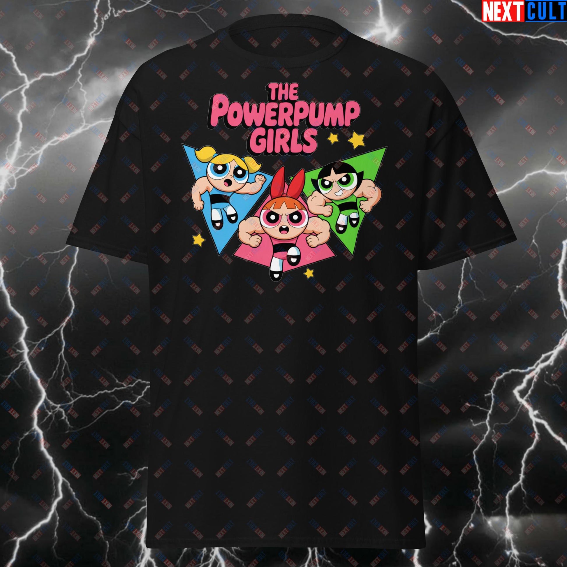 Powerpump Girls Workout Tee for Lifters & Fitness Meme Lovers - Pump Cover Gym Tshirt Top-Funny Gym Superhero T-Shirt T-shirts Bodybuilding Fitness Gym Pump Cover TV Workout Next Cult Brand