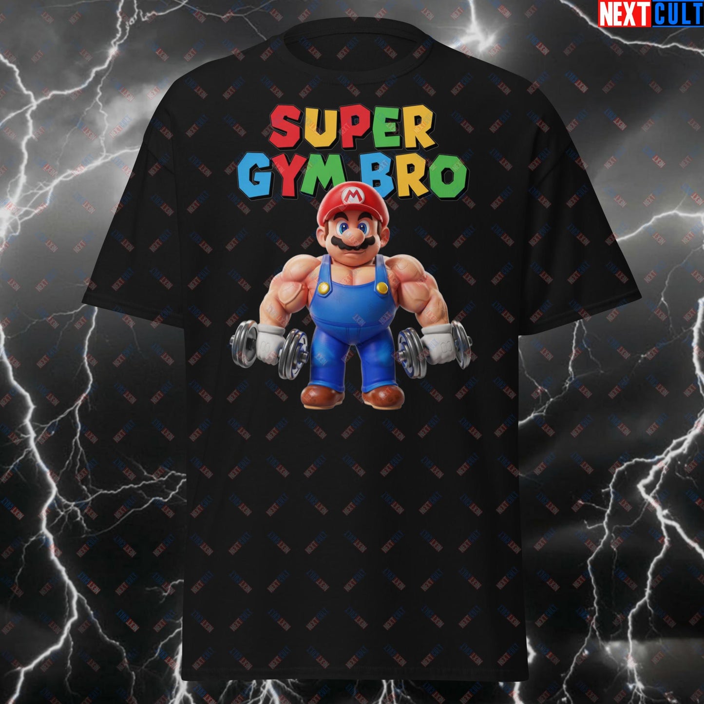 Super Gym Bro T-Shirt - Funny Video Games & Gym Meme Tee for Lifters - Pump Cover Workout Shirt for Fitness & Bodybuilding T-shirts Bodybuilding Fitness Gym Pump Cover Video Games Workout Next Cult Brand