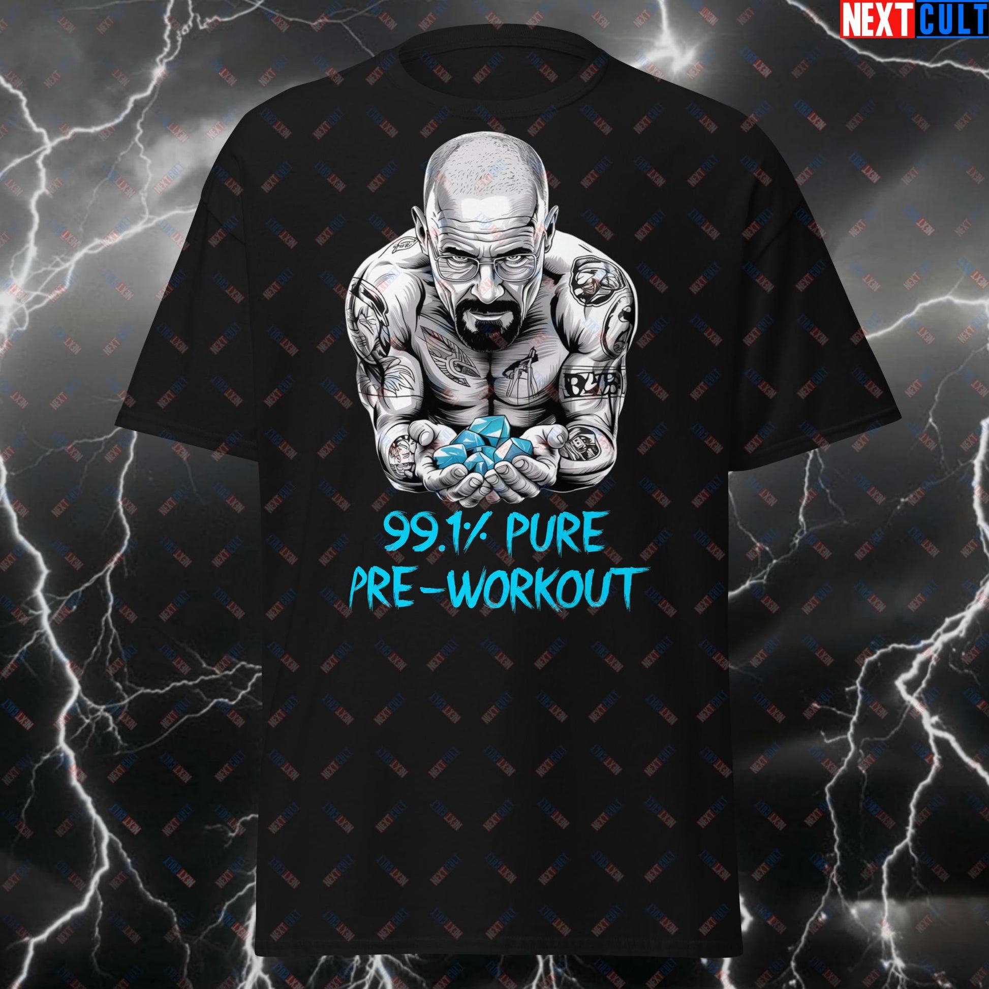 99.1% Pure Preworkout T-Shirt - Funny Gym Meme Tee for Workout Lovers, Lifters & Gymbros - Pump Cover Fitness Shirt for Gains T-shirts Bodybuilding Breaking Bad Fitness Gym Pump Cover TV Workout Next Cult Brand