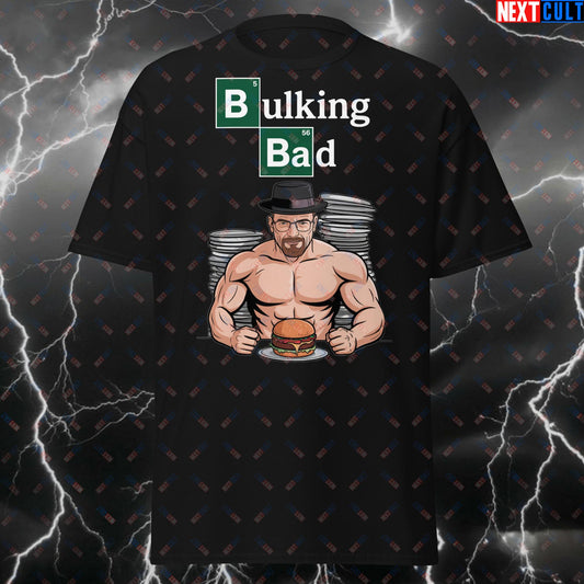 Bulking Bad Gym Meme T-Shirt - Funny Workout Tee for Lifters & Bodybuilding Gains - Pump Cover Fitness Tshirt for Men & Women T-shirts Bodybuilding Breaking Bad Bulking Fast Food Fitness Gym Pump Cover TV Workout Next Cult Brand