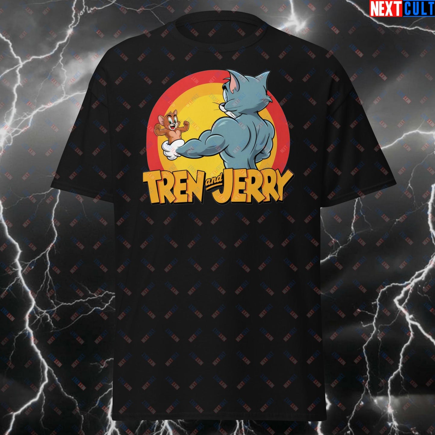 Funny Tren & Jerry Pump Cover T-Shirt – Meme Gym Tee for Enhanced Lifters, Bodybuilding & Powerlifting Gains T-shirts Bodybuilding Fitness Gym Pump Cover Steroids TV Workout Next Cult Brand