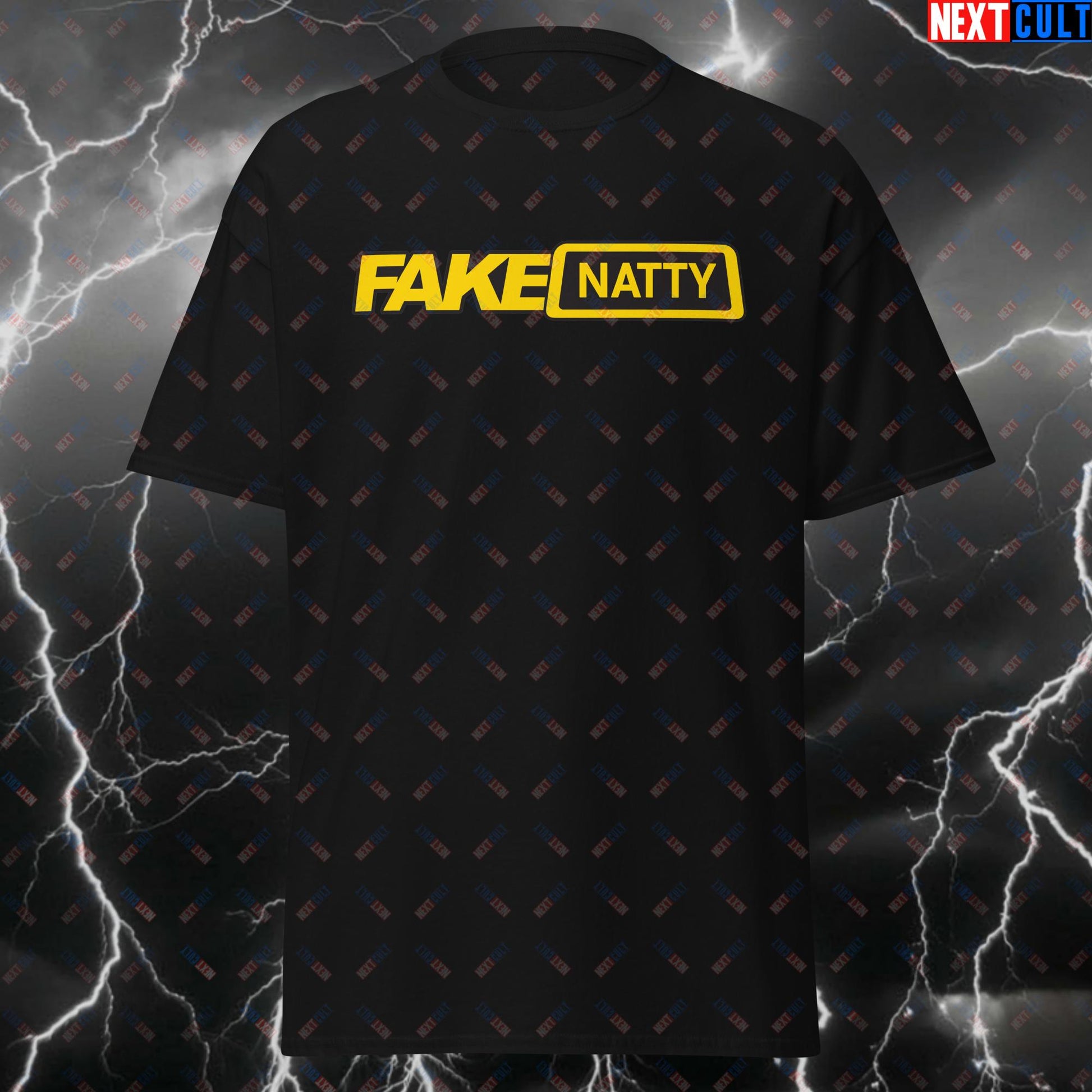 Fake Natty Gym Meme T-Shirt - Not Natty Funny Workout Tee for Lifters - Fake Natural Bodybuilding Pump Cover Top for Fitness T-shirts Bodybuilding Fitness Gym Natty Pump Cover Steroids Workout Next Cult Brand