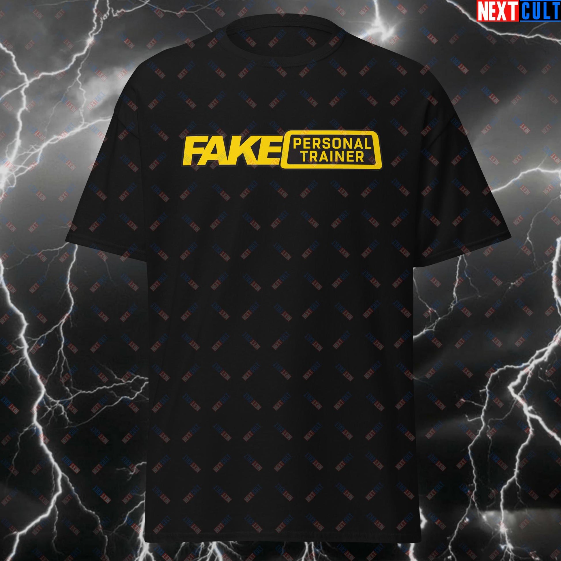 Fake Personal Trainer Gym T-Shirt - Funny Workout Tee for Lifters & Bodybuilding Meme Lovers - Adult Humor Pump Cover Top T-shirts Bodybuilding Fitness Gym Pump Cover Workout Next Cult Brand