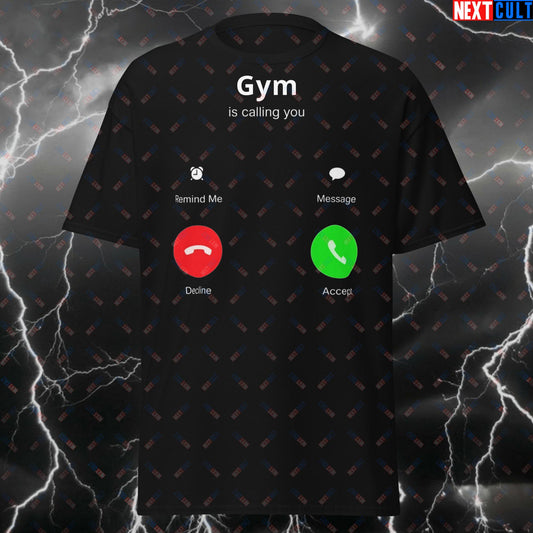 Gym is Calling You Funny T-Shirt – Answer? Decline? Workout Tee for Lifters, Powerlifting & Bodybuilding Meme Pump Cover Top T-shirts Bodybuilding Fitness Gym Pump Cover Workout Next Cult Brand