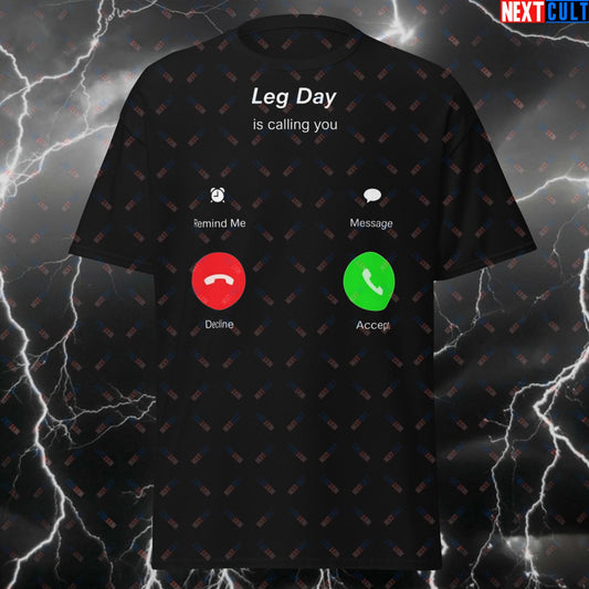 Leg Day Is Calling You T-Shirt – Funny Gym Workout Tee for Squats, Deadlifts & Gains – Pump Cover Meme Top for Lifters T-shirts Bodybuilding Fitness Gym Leg Day Powerlifting Pump Cover Workout Next Cult Brand