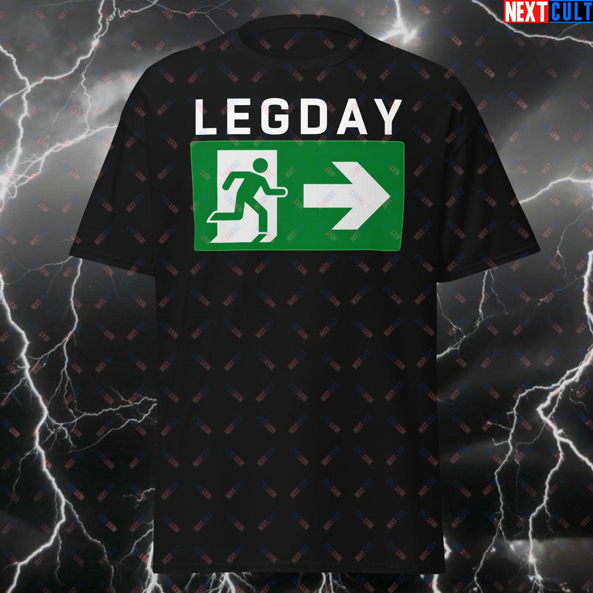 Leg Day No Thanks Funny Gym T-Shirt - Skip Legday Meme Tee for Lifters, Squats & Deadlifts Exit Pump Cover Top T-shirts Bodybuilding Fitness Gym Leg Day Powerlifting Pump Cover Workout Next Cult Brand