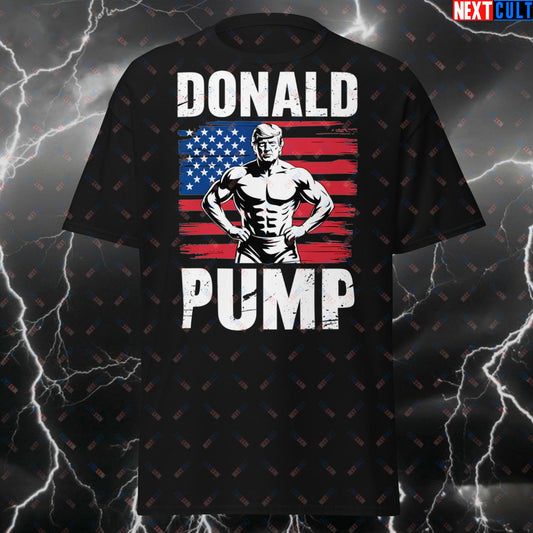 Donald Pump Funny Gym T-Shirt - Make America Lift Again Tee - Meme Workout Tshirt for Bodybuilding & Fitness Gains T-shirts 4th of July Bodybuilding Donald Trump Fitness Gym Pump Cover Workout Next Cult Brand