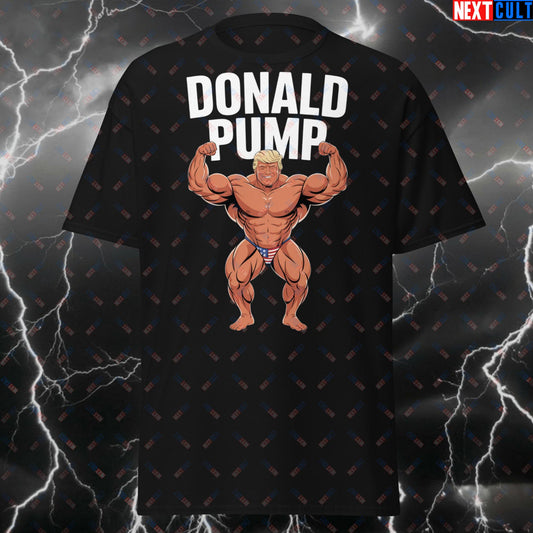 Donald Pump Gym T-Shirt - Funny American Muscle Workout Tee for Powerlifting, Bodybuilding & Fitness Gains - Meme Tshirt T-shirts 4th of July Bodybuilding Donald Trump Fitness Gym Pump Cover Workout Next Cult Brand