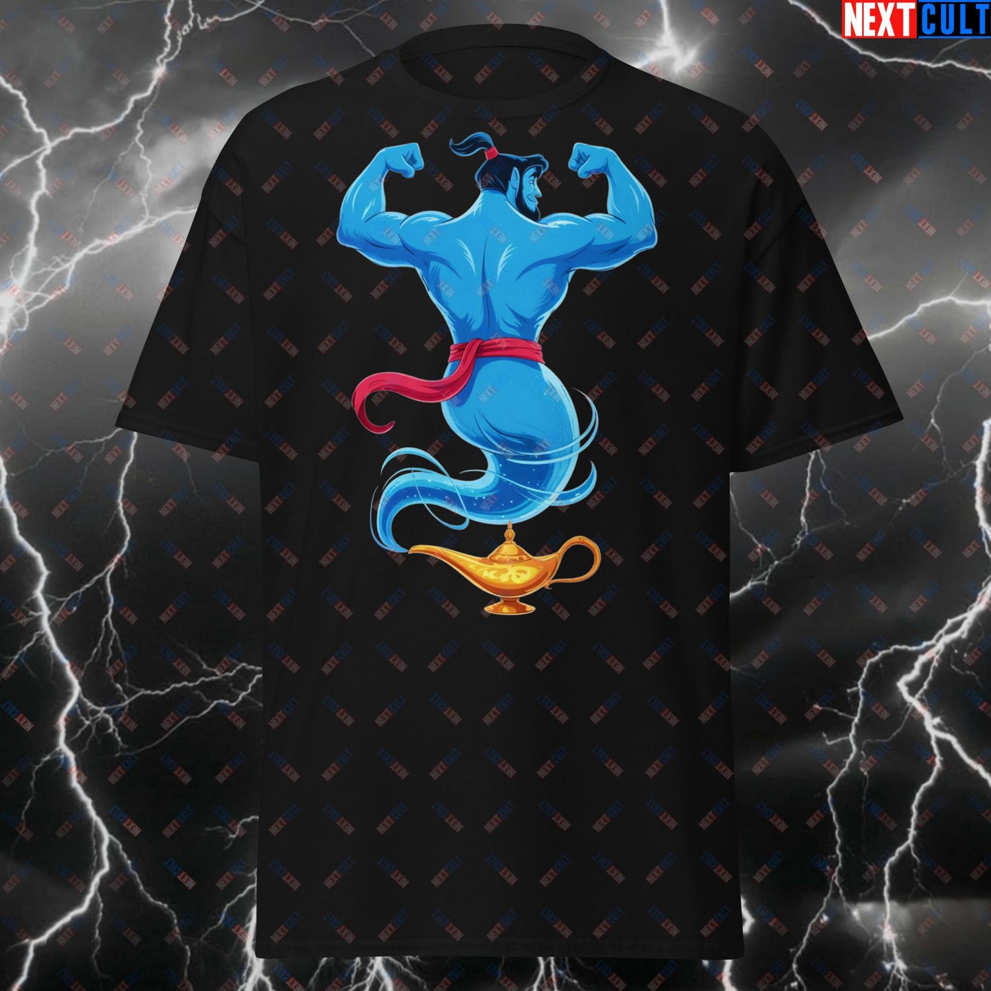 Gym Genie Funny Workout T-Shirt – Wishing for Muscles Tee | Fitness Meme Pump Cover for Lifters & Bodybuilding Gains T-shirts Bodybuilding Fitness Gym Pump Cover Workout Next Cult Brand
