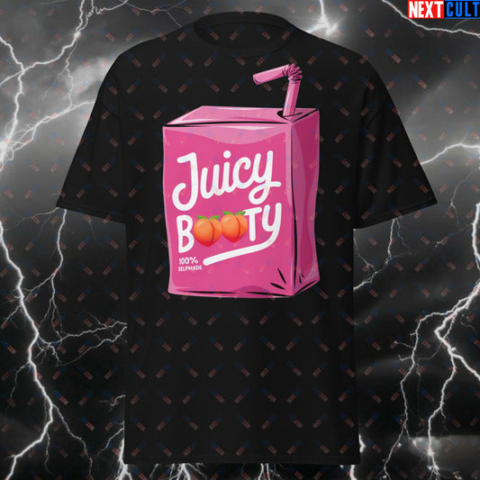 Juicy Booty Gym T-Shirt - Funny Bootybuilder Workout Tee for Big Booty Gains - Powerlifting & Fitness Pump Cover Tshirt T-shirts Bodybuilding Fitness Gym Leg Day Pump Cover Workout Next Cult Brand