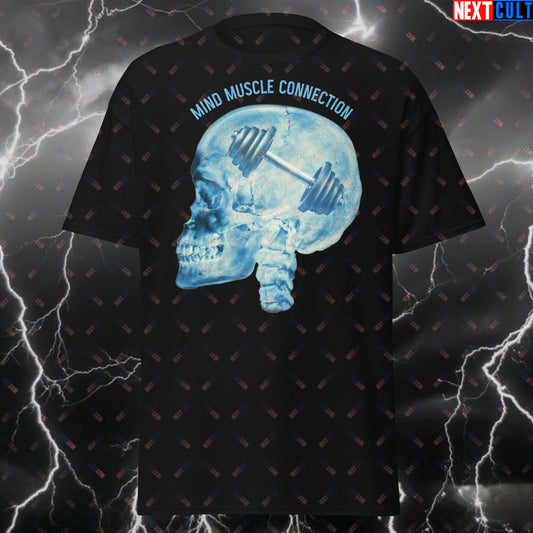 Gymhead Funny T-Shirt - Mind Muscle Connection Tee - Gym Skull Pump Cover for Lifters, Bodybuilding & Fitness Meme Lovers T-shirts Bodybuilding Fitness Gym Powerlifting Pump Cover Workout Next Cult Brand