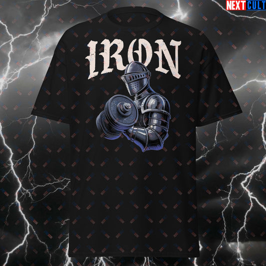 Iron Knight Funny Gym T-Shirt - Lifters Motivational Pump Cover Tee for Bodybuilding, Powerlifting & Fitness Gains Meme Shirt T-shirts Bodybuilding Fitness Gym Pump Cover Workout Next Cult Brand