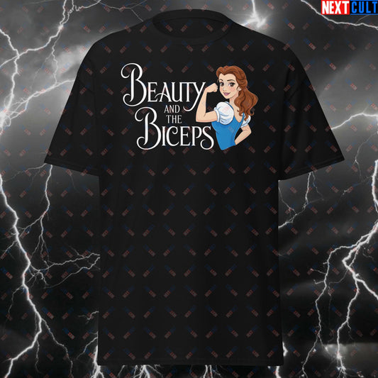 Funny Gym T-Shirt for Women - Beauty and the Biceps Meme Tee - Workout Fitness Top for Lifters, Gym Princess & Bodybuilding T-shirts Bodybuilding Films Fitness Gym Pump Cover Workout Next Cult Brand