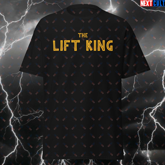 Lift King Gym Lion Funny Workout T-Shirt - Pump Cover Tee for Powerlifting, Bodybuilding & Gymbros - Fitness Meme Tshirt T-shirts Bodybuilding Films Fitness Gym Powerlifting Pump Cover Workout Next Cult Brand