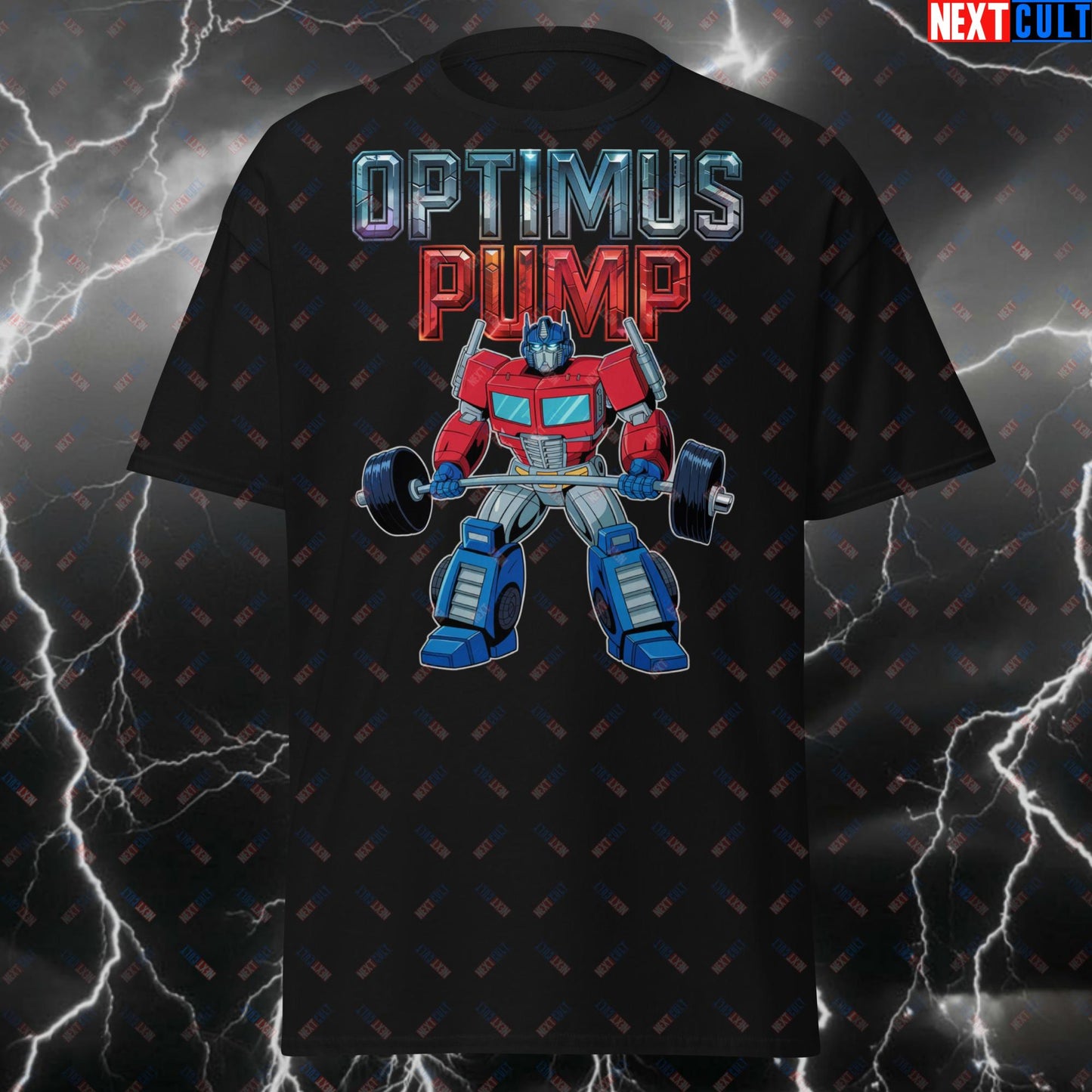 Optimus Pump Funny Gym T-Shirt - Robot Workout Tee for Lifters, Bodybuilding & Gymbro Gains - Meme Fitness Shirt & Pump Cover T-shirts Bodybuilding Fitness Gym Pump Cover Transformers Workout Next Cult Brand