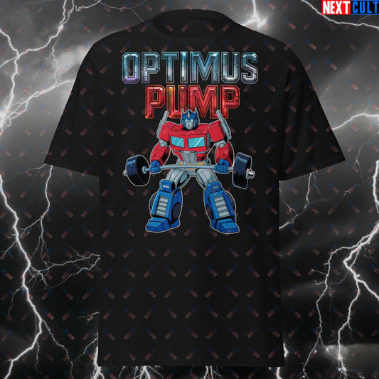 Optimus Pump Funny Gym T-Shirt - Robot Workout Tee for Lifters, Bodybuilding & Gymbro Gains - Meme Fitness Shirt & Pump Cover T-shirts Bodybuilding Films Fitness Gym Pump Cover Transformers Workout Next Cult Brand