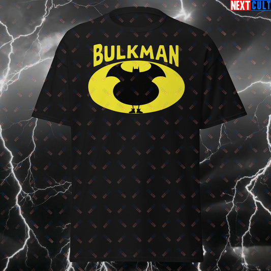 Bulkman Funny Gym T-Shirt - Bulking Diet Fat Superhero Tee for Lifters, Bodybuilding & Powerlifting Meme Shirt Pump Cover Top T-shirts Batman Bodybuilding Bulking Fitness Gym Justice League Pump Cover Superheroes Workout Next Cult Brand