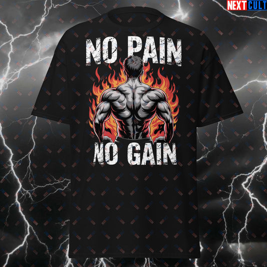 Hardcore Gains Gym Meme T-Shirt - Funny Workout Tee for Lifters - Fire Pump Cover Top for Bodybuilding & Powerlifting T-shirts Bodybuilding Fitness Gym Pump Cover Workout Next Cult Brand