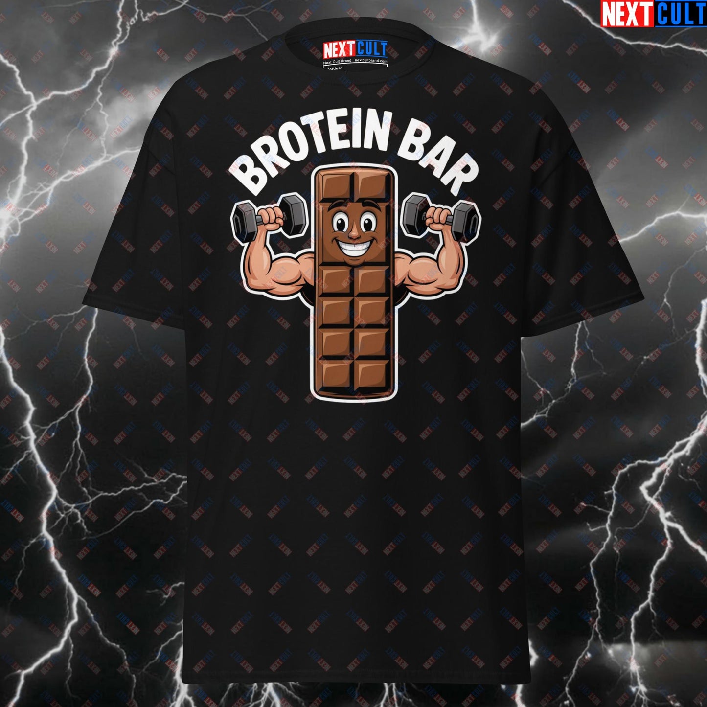 Funny Gym Shirt for Men - Brotein Bar Pump Cover T-Shirt - Gym Meme Tee for Workout & Fitness Gains - Lifters & Gymbros Top T-shirts Bulking Fast Food Fitness Gym Pump Cover Workout Next Cult Brand