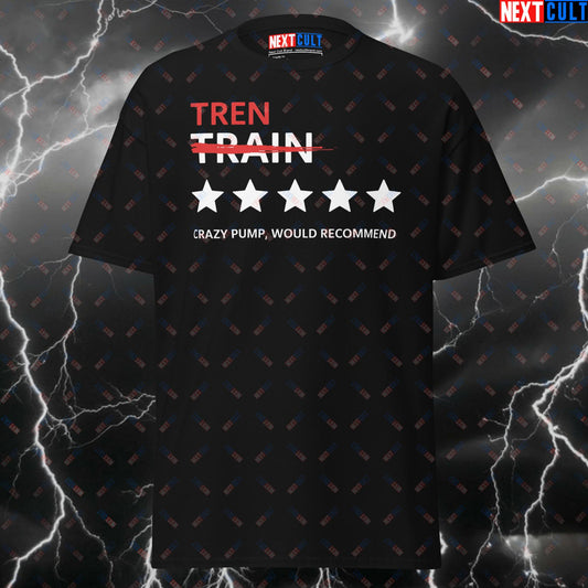 Funny Gym Shirt for Lifters - Tren Review Meme Tee - Not Natty Pump Cover T-Shirt for Bodybuilding & Powerlifting Gains T-shirts Fitness Gym Pump Cover Steroids Workout Next Cult Brand