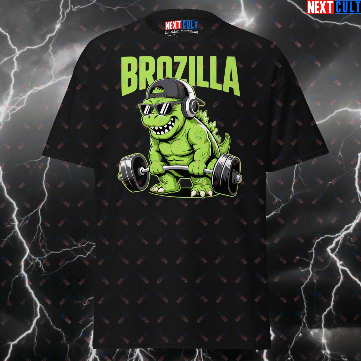 Funny Gym Shirt for Men - Brozilla Gym Meme Tee - Godzilla Workout Pump Cover T-Shirt for Lifters & Fitness Gymbros T-shirts Fitness Gym Pump Cover Workout Next Cult Brand