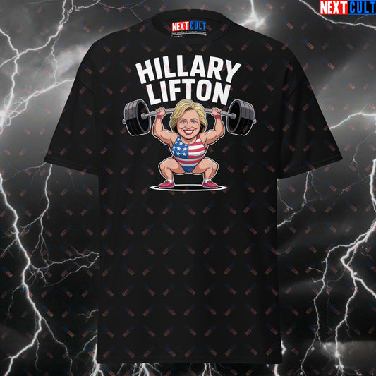 Funny Gym Shirt Hillary Lifton Meme Tee - Pump Cover T-Shirt for Gymbros, Lifters & Fitness Gains - Workout & Bodybuilding Top T-shirts 4th of July Fitness Gym Powerlifting Pump Cover Workout Next Cult Brand
