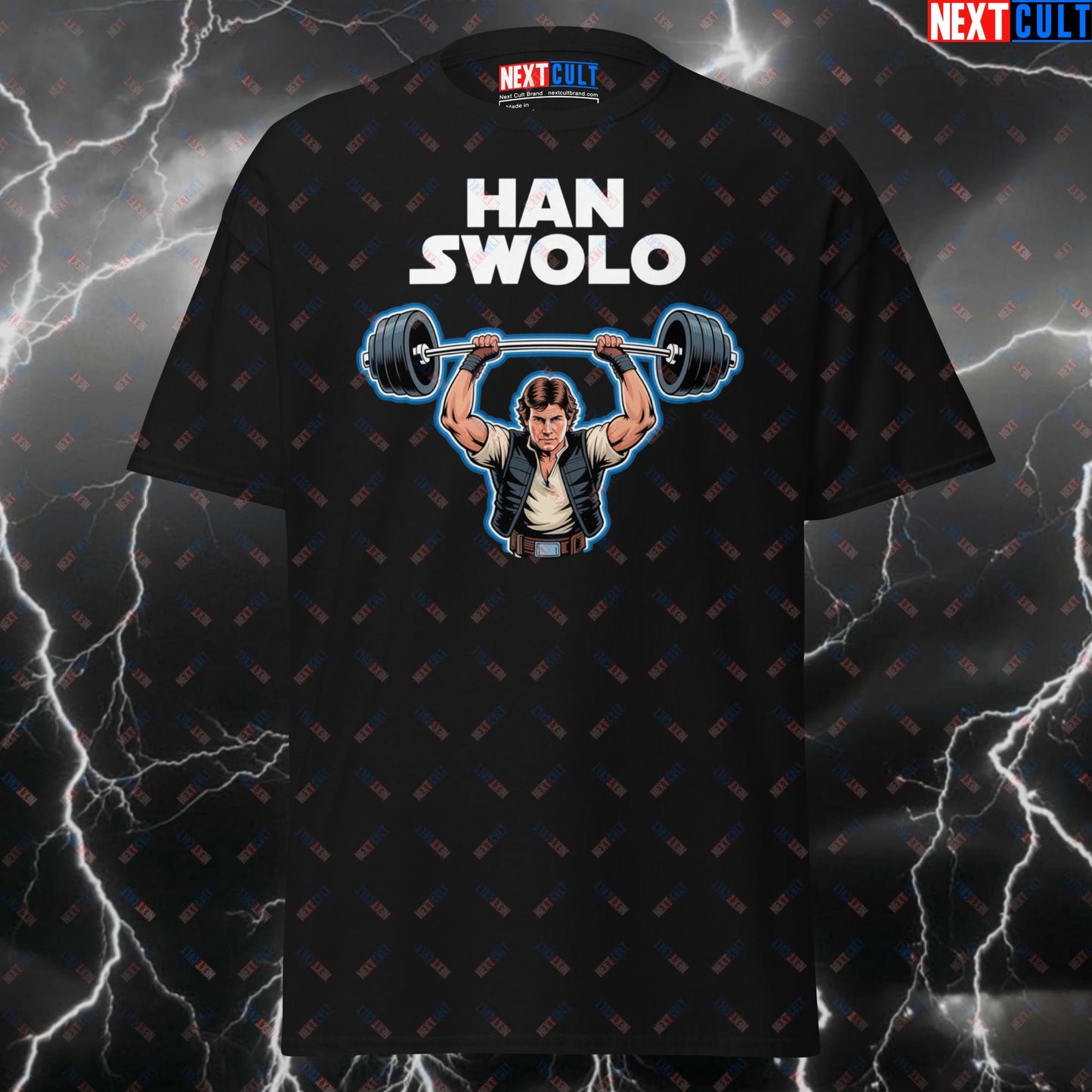 Funny Gym Shirt - Han Swolo Pump Cover T-Shirt for Lifters, Gym Meme Tee for Workout Gains & Fitness Bros T-shirts Films Fitness Gym Pump Cover Star Wars Workout Next Cult Brand