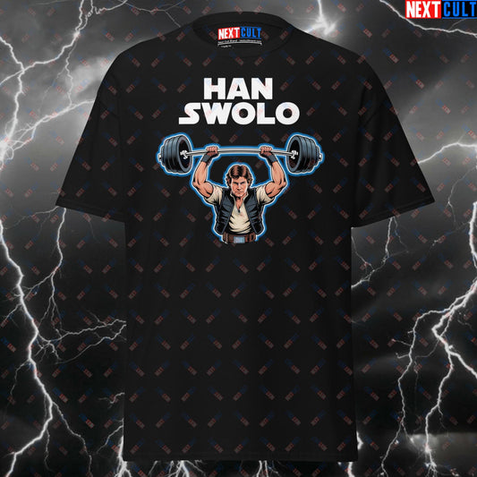 Funny Gym Shirt - Han Swolo Pump Cover T-Shirt for Lifters, Gym Meme Tee for Workout Gains & Fitness Bros T-shirts Films Fitness Gym Pump Cover Star Wars Workout Next Cult Brand