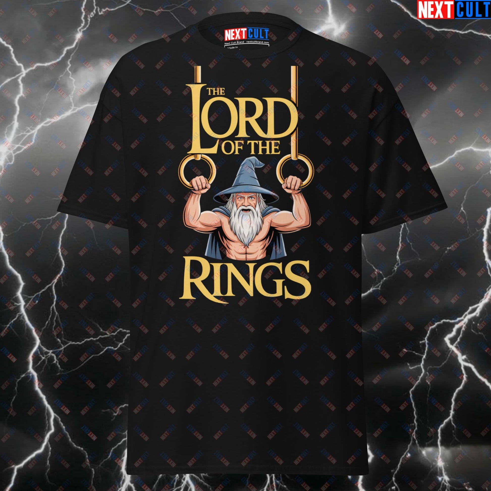 Funny Gym Shirt - Lord of the Calisthenics Rings Pump Cover T-Shirt - Meme Workout Tee for Gymbros, Lifters & Fitness Gains T-shirts Books Calisthenics Films Fitness Gym Lord of the Rings Pump Cover Workout Next Cult Brand