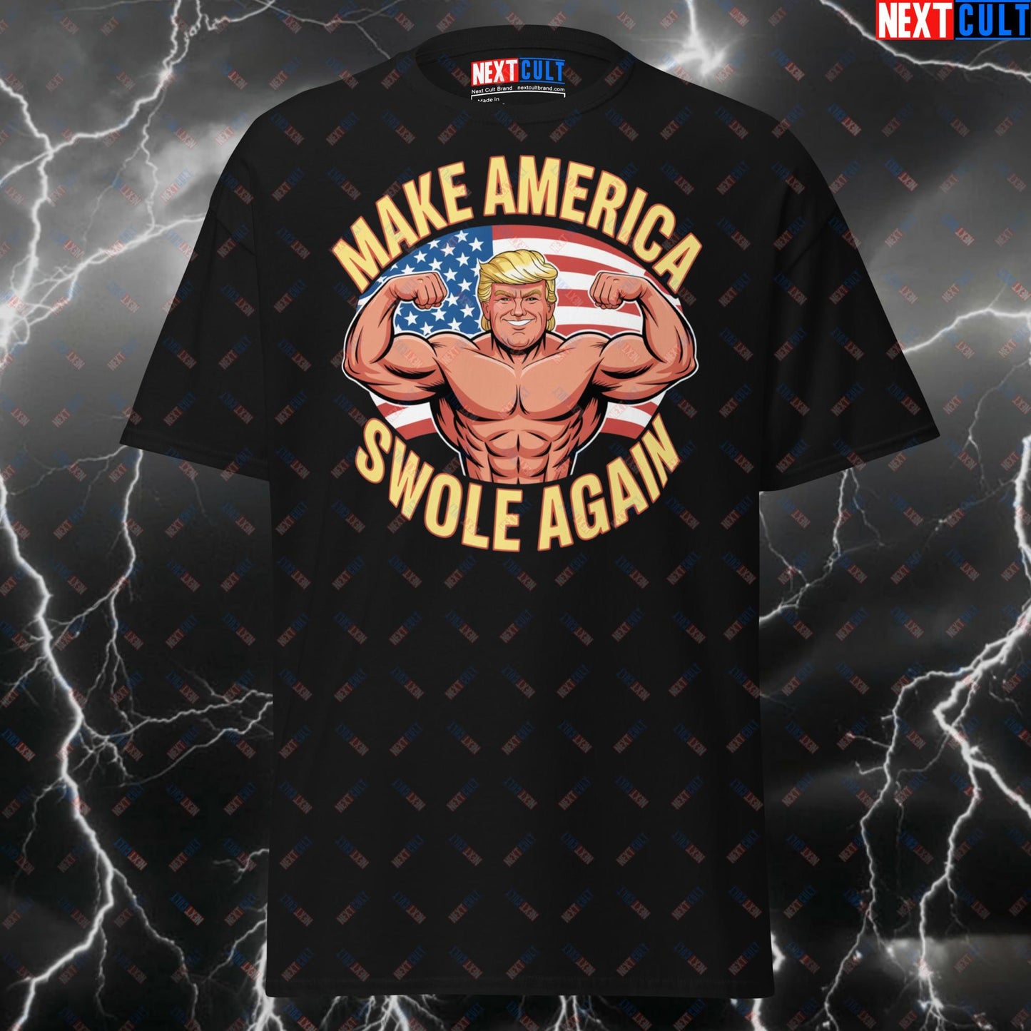 Make America Swole Again Funny Gym Shirt - Patriotic Trump Meme Tee for Lifters, 4th of July Pump Cover Workout Top T-shirts 4th of July Bodybuilding Donald Trump Fitness Gym Pump Cover Workout Next Cult Brand