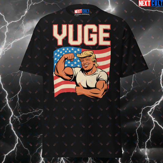 YUGE Patriotic Trump 4th of July Gym T-Shirt - Funny Meme Pump Cover Tee for Lifters, USA Independence Day Workout Top T-shirts 4th of July Bodybuilding Donald Trump Fitness Gym Pump Cover Workout Next Cult Brand