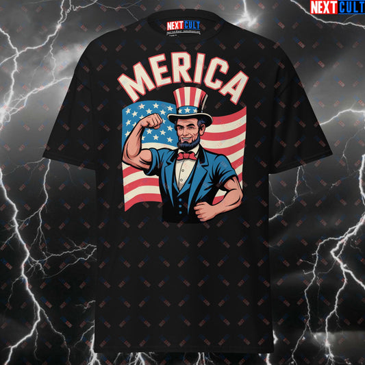 Merica Funny Abraham Lincoln 4th of July Gym Shirt T-shirts 4th of July Abraham Lincoln Bodybuilding Fitness Gym Pump Cover Workout Next Cult Brand