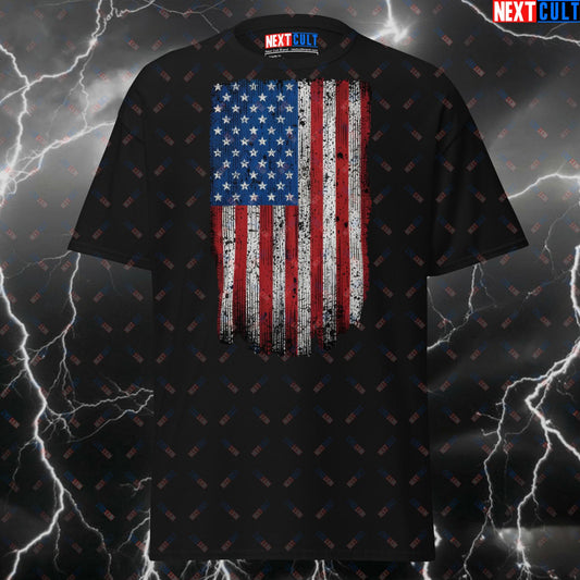 Distressed American Flag Gym T-Shirt - Funny Patriotic Pump Cover for 4th of July, Workout & Gains (Red White Blue USA Tee) T-shirts 4th of July Fitness Gym Pump Cover Workout Next Cult Brand