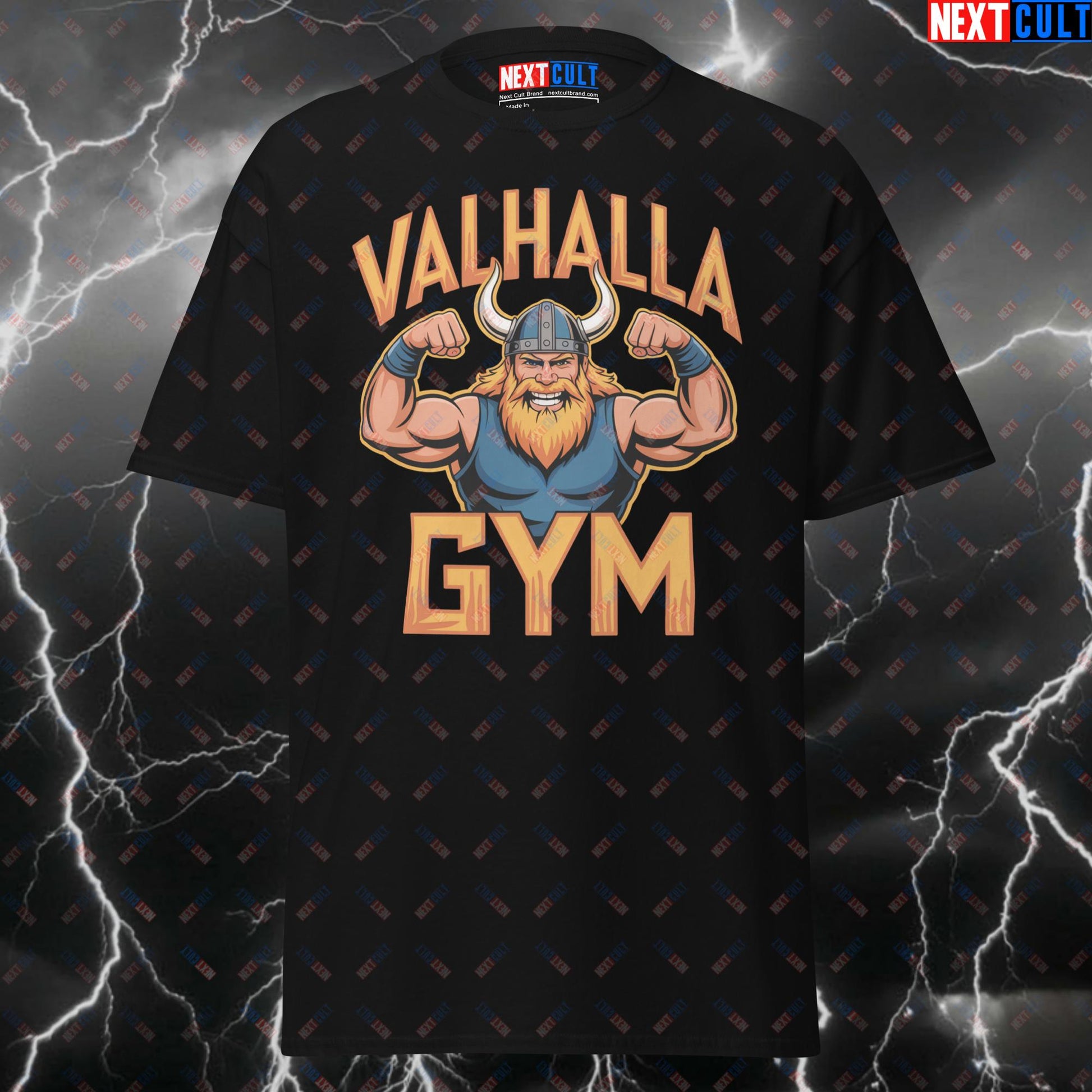 Valhalla Gym Viking Pump Cover - Funny Norse Gym T-Shirt for Lifters & Gymbros - Fitness Meme Tee for Bodybuilding Gains T-shirts Bodybuilding Fitness Gym Pump Cover Vikings Workout Next Cult Brand