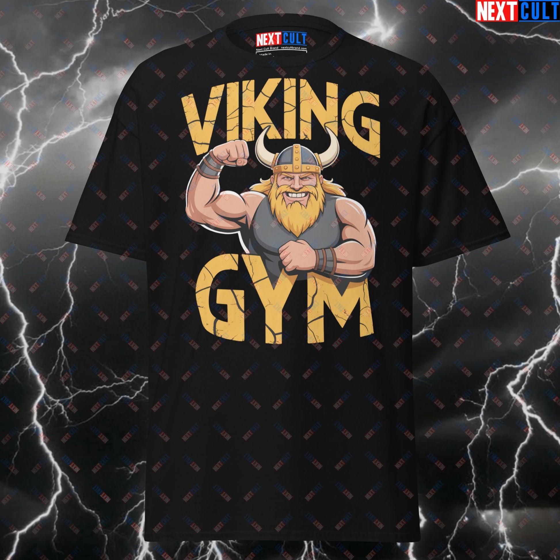 Viking Gym T-Shirt - Funny Norse Workout Tee for Lifters & Gymbros - Pump Cover Gym Shirt for Bodybuilding & Powerlifting Gains T-shirts Bodybuilding Fitness Gym Pump Cover Vikings Workout Next Cult Brand