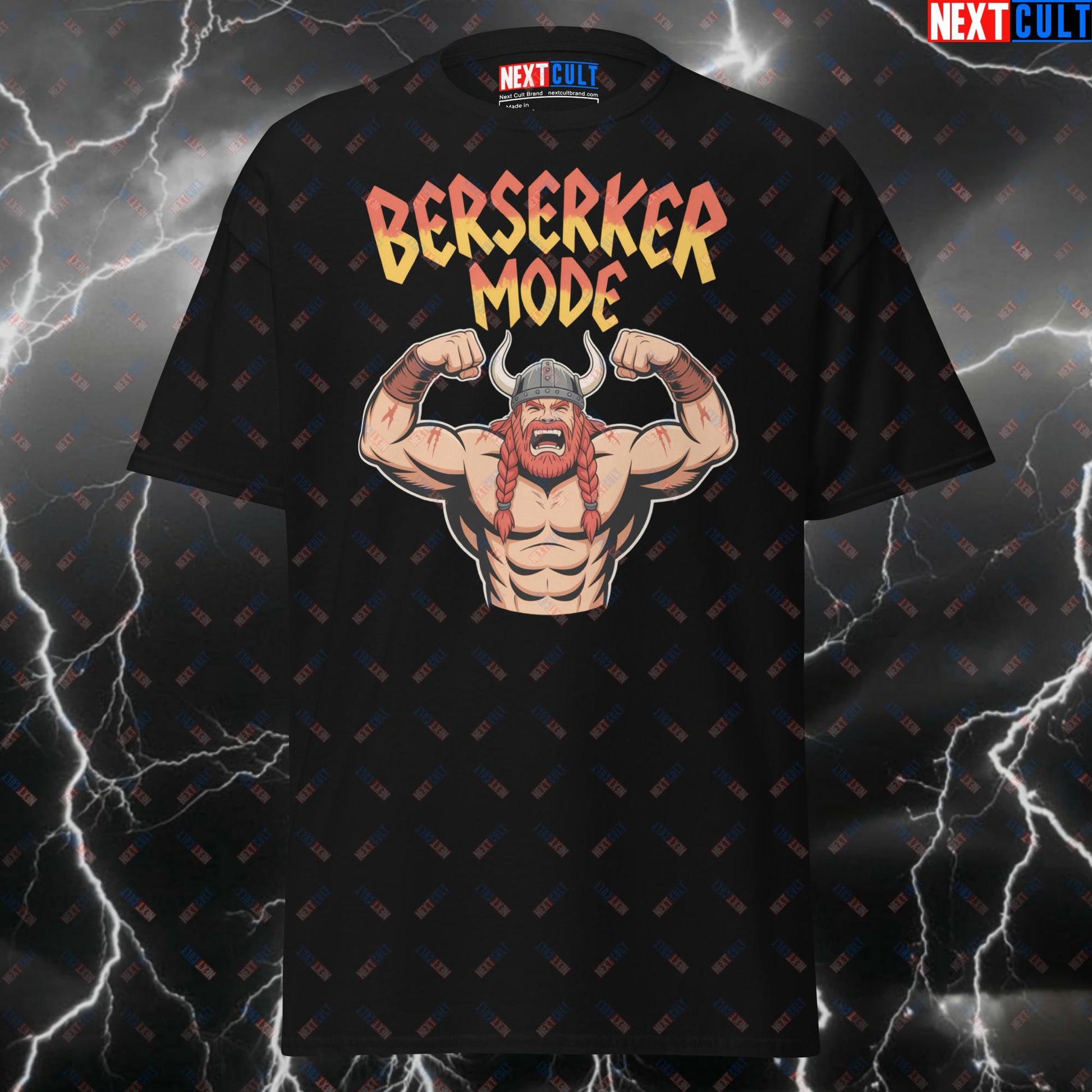 Berserker Mode Viking Gym T-Shirt - Funny Norse Workout Tee for Lifters & Gymbros - Pump Cover Fitness Shirt T-shirts Bodybuilding Fitness Gym Pump Cover Vikings Workout Next Cult Brand