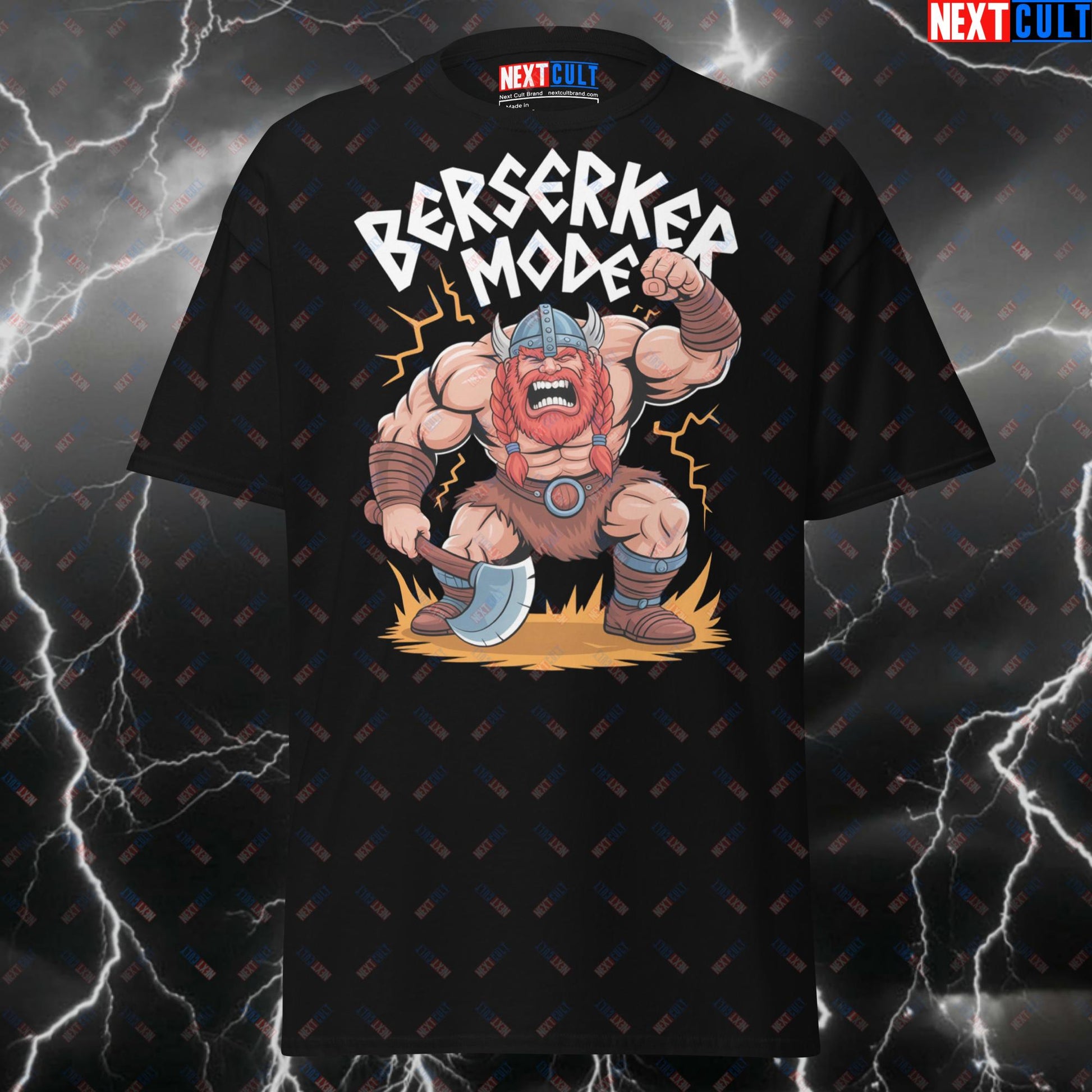 Berserker Mode Viking Gym T-Shirt - Funny Norse Workout Tee for Lifters & Gymbros - Pump Cover Fitness Shirt T-shirts Bodybuilding Fitness Gym Pump Cover Vikings Workout Next Cult Brand