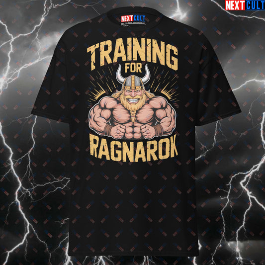 Funny Viking Gym Shirt - Training For Ragnarok Pump Cover Tee for Lifters & Gymbros - Norse Fitness Meme T-Shirt T-shirts Bodybuilding Fitness Gym Pump Cover Vikings Workout Next Cult Brand