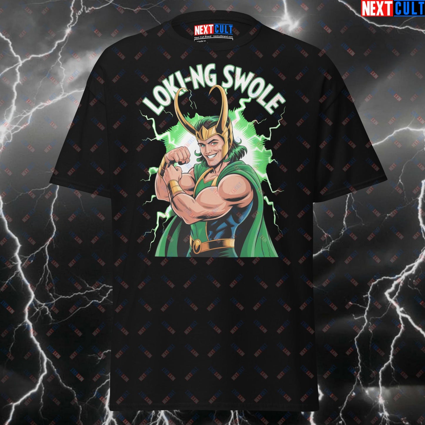Loki-ng Swole Funny Viking Gym T-Shirt – Norse Meme Tee for Lifters, Pump Cover Gymbro Workout Top T-shirts Bodybuilding Films Fitness Gym Loki Pump Cover Superheroes TV Vikings Workout Next Cult Brand