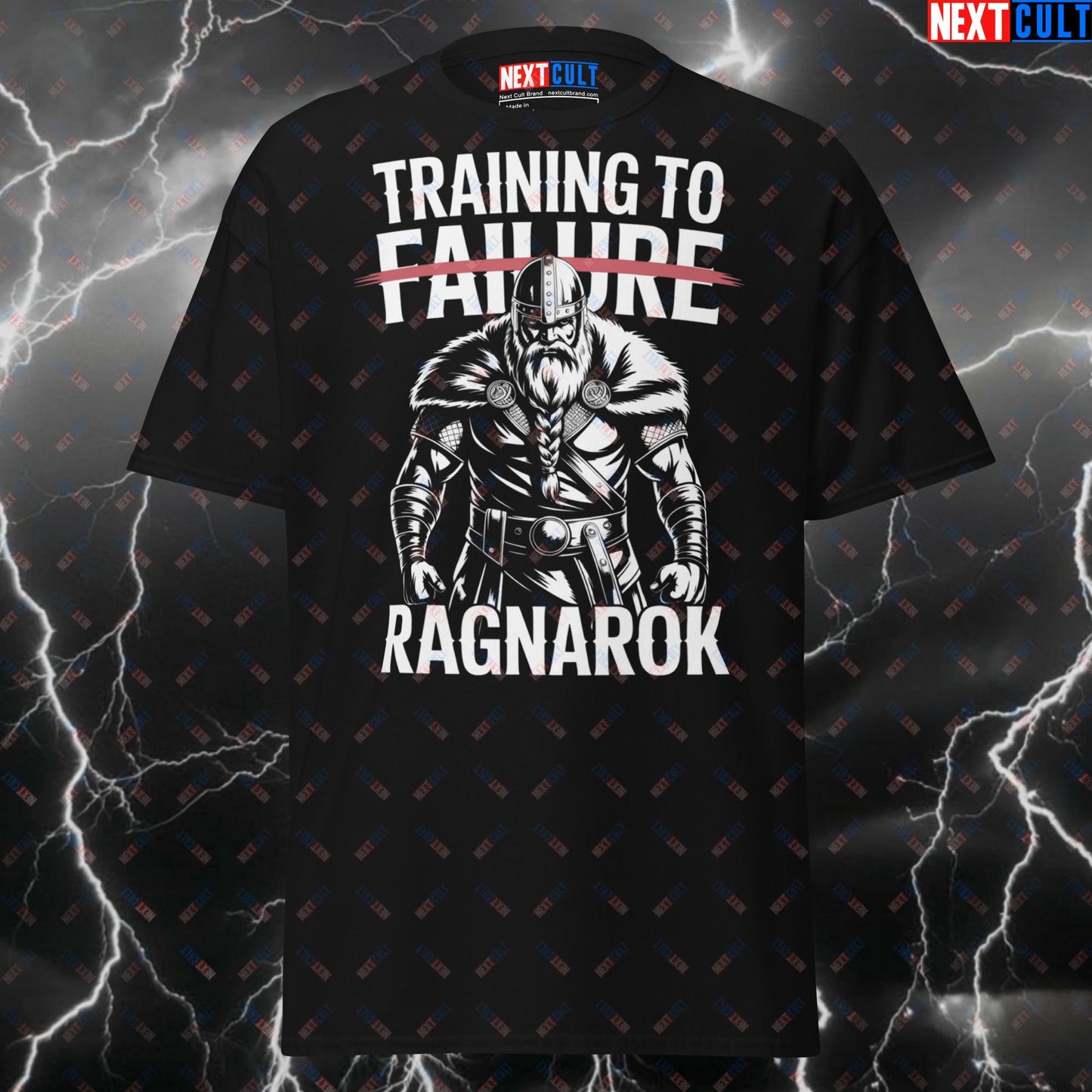 Funny Viking Gym T-Shirt - Training to Ragnarok Pump Cover Tee for Lifters, Gymbros & Fitness Gains T-shirts Bodybuilding Fitness Gym Pump Cover Vikings Workout Next Cult Brand