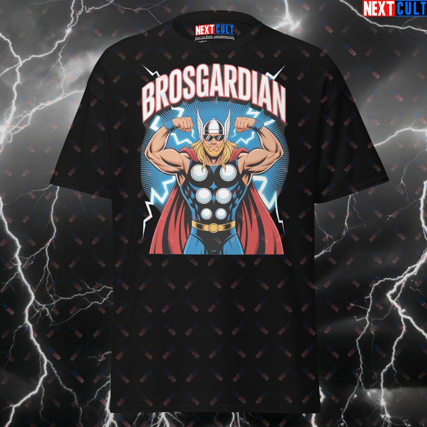 Brosgardian Pump Cover - Funny Viking Gym T-Shirt for Lifters | Thor & Norse Meme Tee for Gymbros & Fitness Gains T-shirts Avengers Bodybuilding Films Fitness Gym Pump Cover Superheroes Thor Vikings Workout Next Cult Brand
