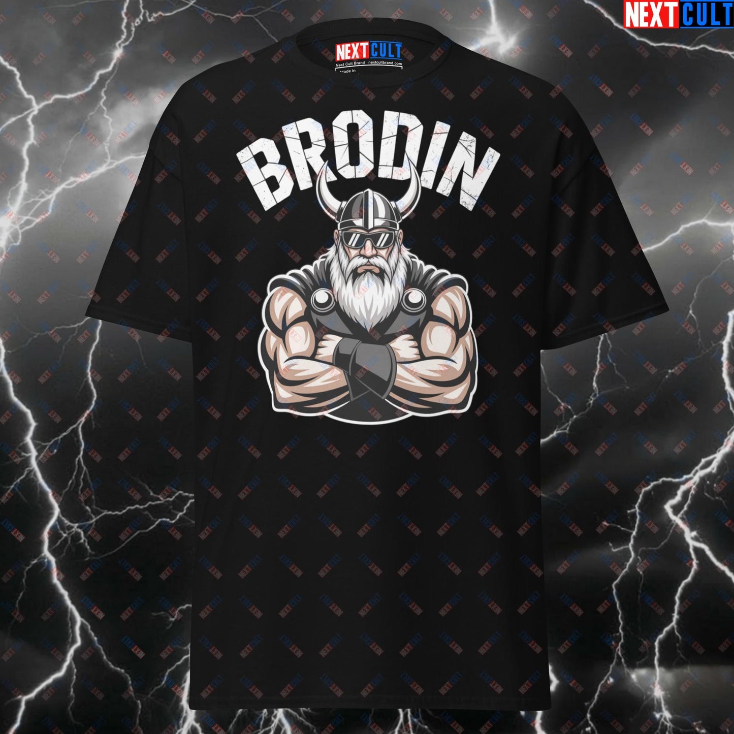 Funny Viking Gym T-Shirt - Brodin Pump Cover Tee for Norse Gains, Gym Meme Shirt for Lifters & Fitness Bros T-shirts Bodybuilding Fitness Gym Pump Cover Vikings Workout Next Cult Brand