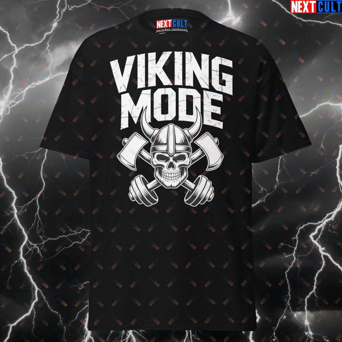 Viking Mode Funny Gym T-Shirt - Norse Pump Cover Tee for Lifters & Gymbros - Fitness Meme Workout Shirt T-shirts Bodybuilding Fitness Gym Pump Cover Vikings Workout Next Cult Brand