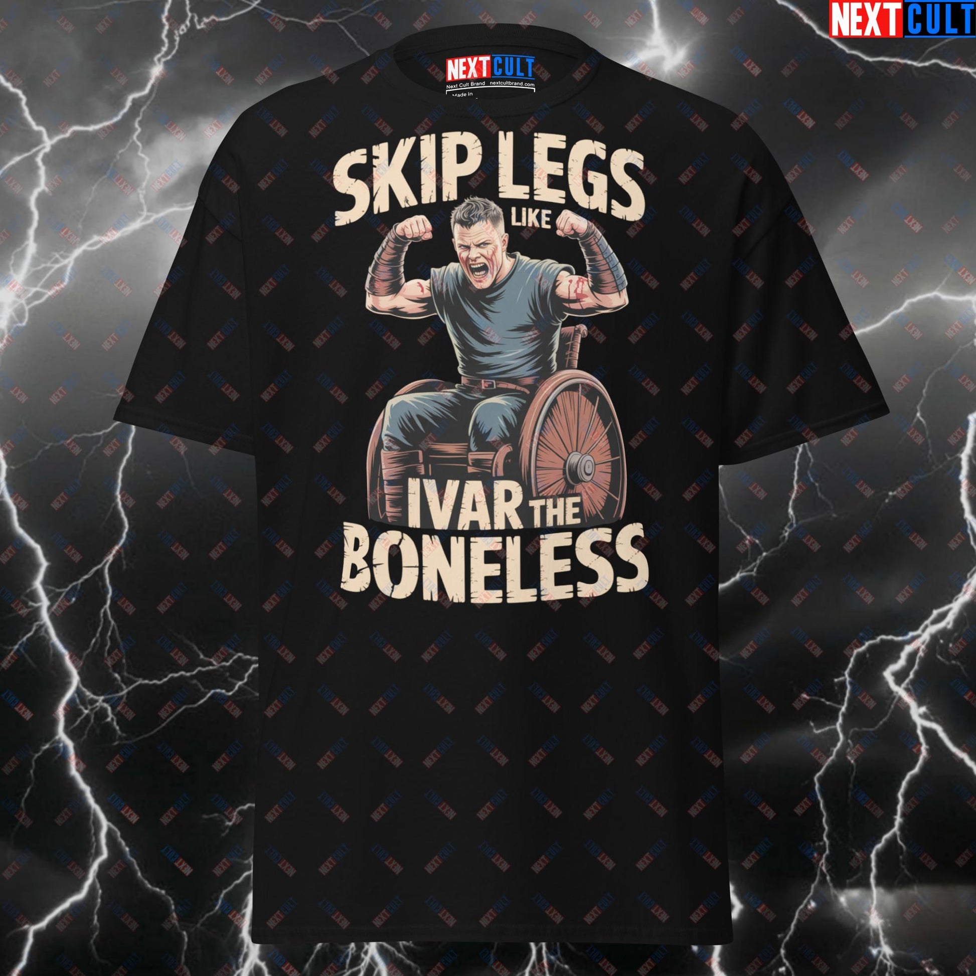 Funny Viking Gym Shirt - Skip Legs Like Ivar The Boneless Tee - Norse Meme Pump Cover for Lifters & Gymbros T-shirts Bodybuilding Fitness Gym Pump Cover TV Vikings Workout Next Cult Brand