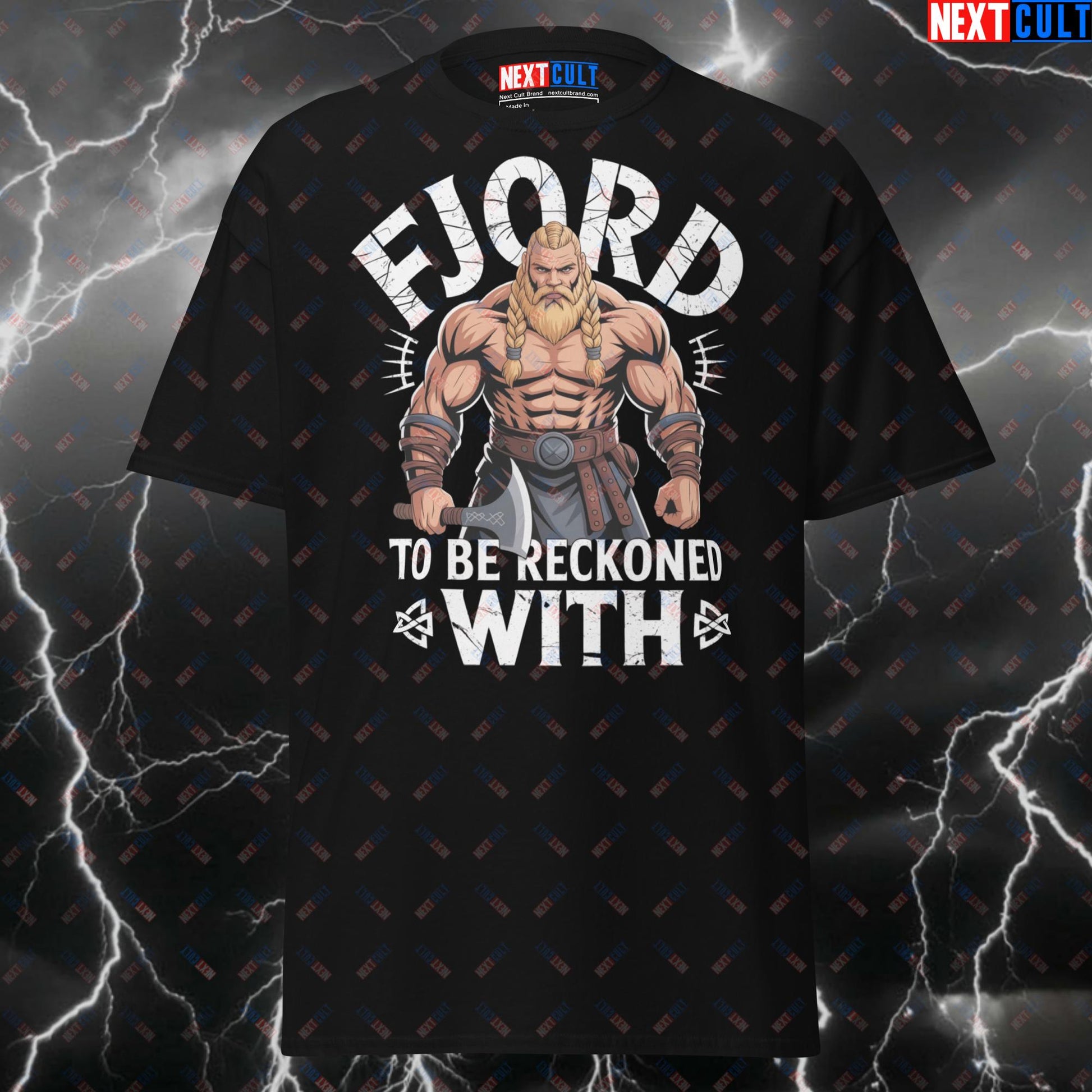 Fjord To Be Reckoned With Viking Gym T-Shirt - Funny Workout Pump Cover Tee for Lifters & Gymbros T-shirts Bodybuilding Fitness Gym Pump Cover Vikings Workout Next Cult Brand