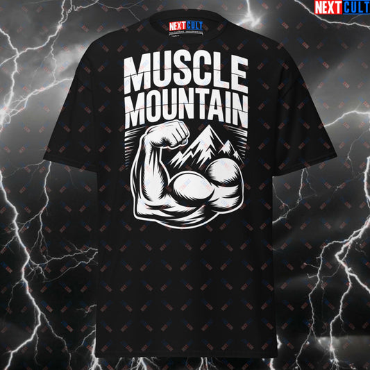 Muscle Mountain Pump Cover Gym T-Shirt - Funny Gymbro Tee for Lifters, Bodybuilding & Fitness Gains Meme Top T-shirts Bodybuilding Fitness Gym Pump Cover Workout Next Cult Brand