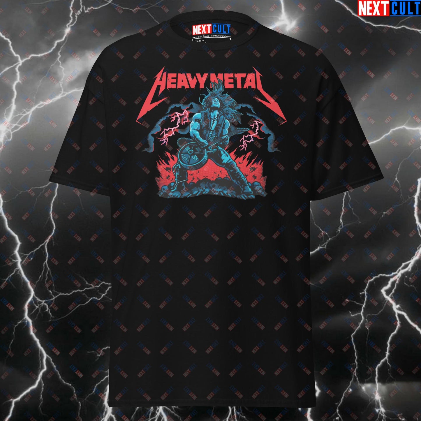 Heavy Metal Gym T-Shirt - Funny Pump Cover Tee for Lifters, Workout & Gains - Rock Music Bodybuilding Meme Shirt T-shirts Bodybuilding Fitness Gym Powerlifting Pump Cover Rock Music Workout Next Cult Brand